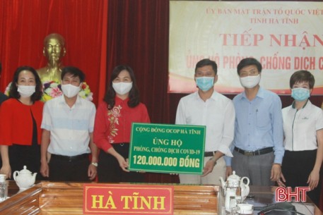 Cộng đồng OCOP Hà Tĩnh hỗ trợ 120 triệu đồng.