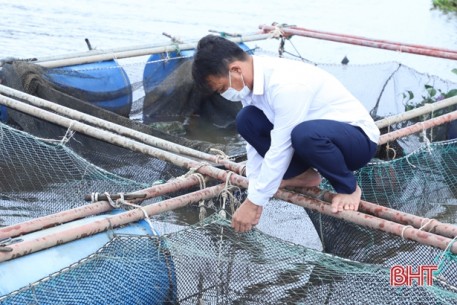Người dân Hà Tĩnh bảo vệ diện tích nuôi trồng thủy sản trước mưa lớn