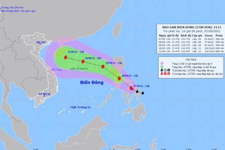 Đài Khí tượng thủy văn Hà Tĩnh thông tin về cơn bão gần trên Biển Đông