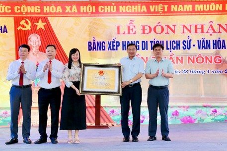 Tổ chức Lễ đón nhận Bằng xếp hạng di tích lịch sử - văn hóa cấp tỉnh Đền Thần Nông