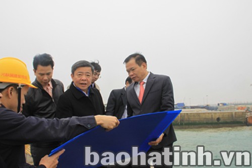 Chủ tịch UBND tỉnh kiểm tra dự án khu Liên hợp gang thép và cụm cảng nước sâu Sơn Dương, của Tập đoàn Formosa