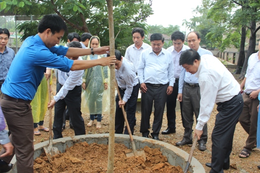 Lãnh đạo Sở trồng cây xanh tại xã Kỳ Đồng