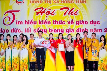 Thị xã Hồng Lĩnh tổ chức Hội thi “Tìm hiểu kiến thức về giáo dục, đạo đức lối sống trong gia đình”